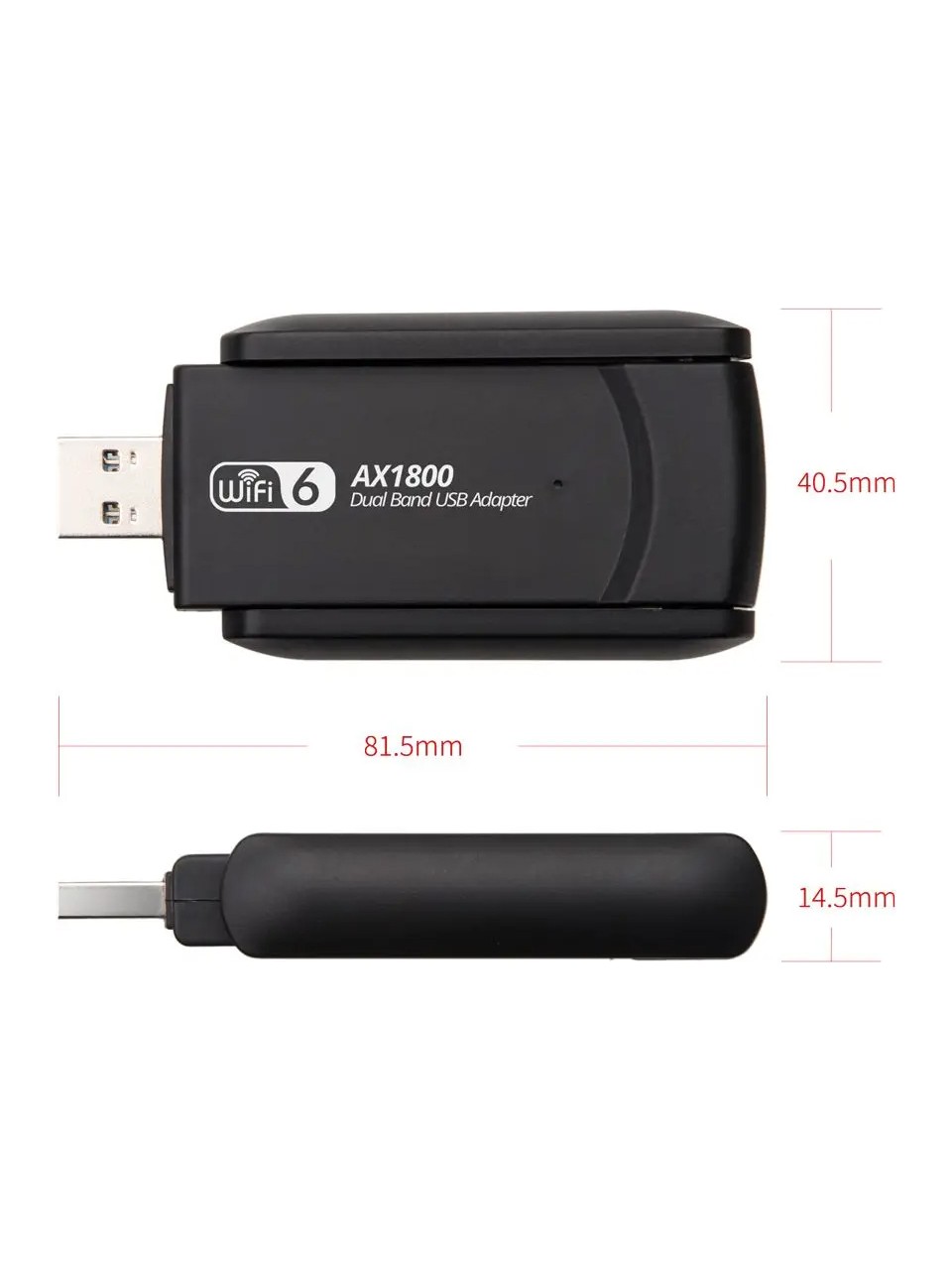 Bilişim Burada USB Wifi 6 Adaptörü AX1800 Mbps Kablosuz USB Ağ Kartı USB Dongle Dual Band AX1800 Wifi 6 Reseptör